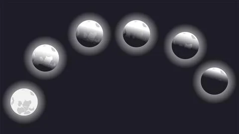 Vector. Realistic background with phases of the moon Stock Illustration