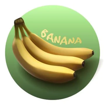 Vector realistic banana Stock Illustration