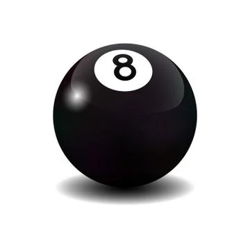 Vector realistic billiard eight ball Stock Illustration