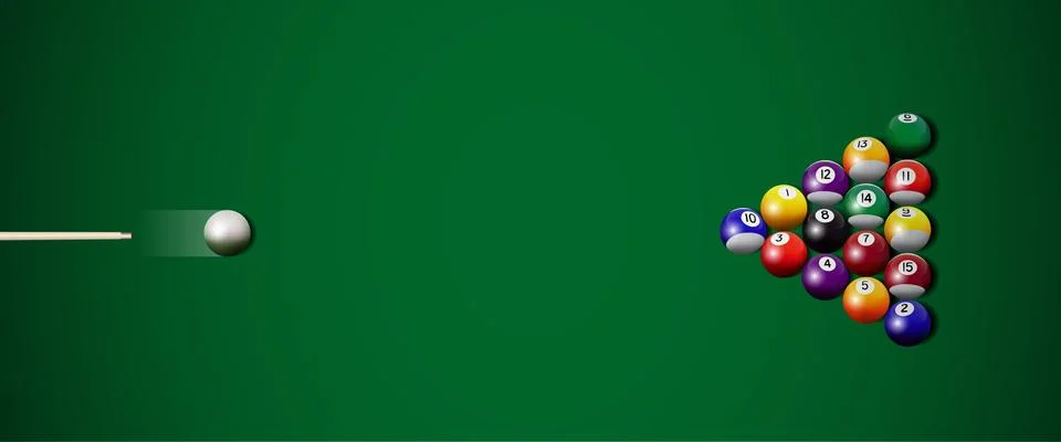 Vector realistic billiard strike Stock Illustration