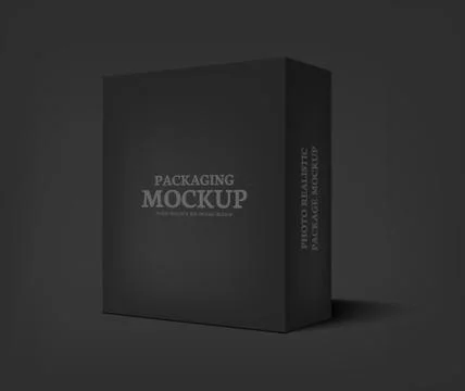 Vector realistic black box on dark gray background Stock-Illustration