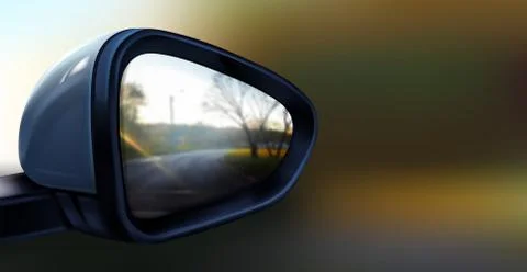 Vector realistic black rear view mirror for car Ilustración de archivo