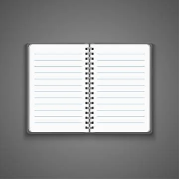 Vector Realistic Blank Open Notebook Stock Illustration