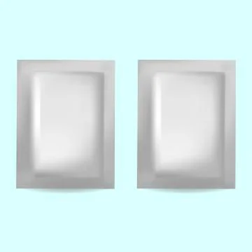 Vector realistic blank package, disposable foil sachet for facial mask or イラスト素材
