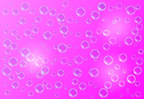 Vector realistic blue background with transparent soap water bubbles イラスト素材