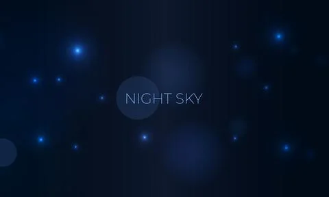 Vector realistic blue night sky with bokeh light effect. Abstract background Stock Illustration