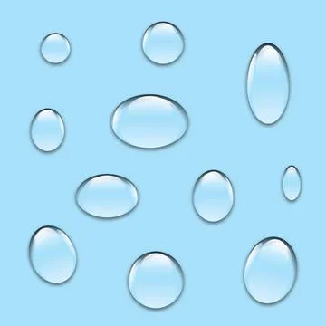 Vector realistic bubbels set on blue background Stock Illustration