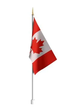 Vector realistic Canada Flag. 3D waving flag textile. Template for products Stock Illustration