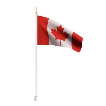 Vector realistic Canada Flag. 3D waving flag textile. Template for products Stock Illustration