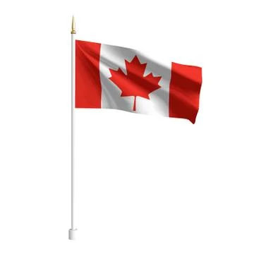 Vector realistic Canada Flag. 3D waving flag textile. Template for products Stock Illustration