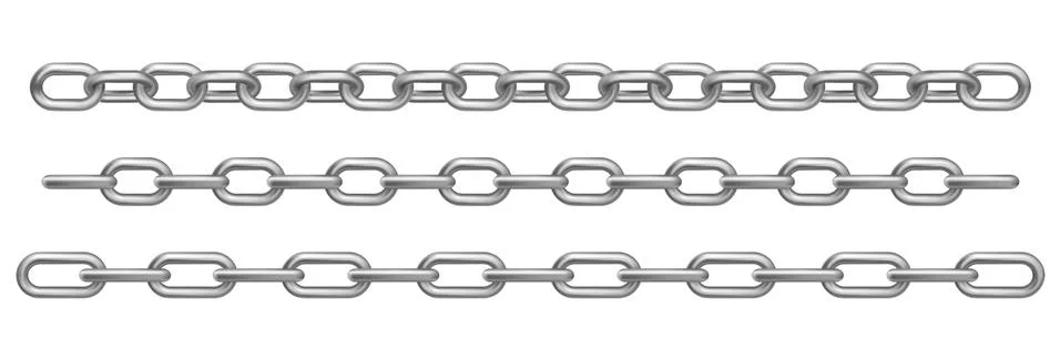 Vector realistic chrome metal chains 库存插图