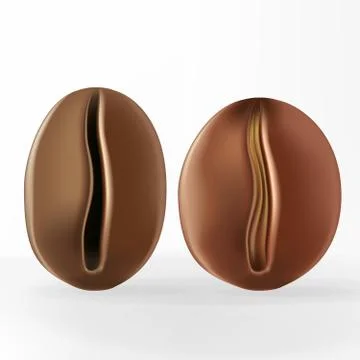 Vector Realistic Coffee Bean 3D illustration Illustrazione stock