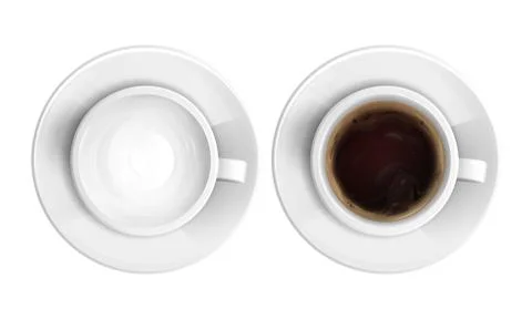 Vector realistic coffee hot chocolate cup top view Stock Illustration
