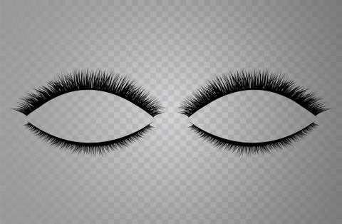 Vector realistic collection of false lashes. Trendy fashion illustration for Illustrazione stock