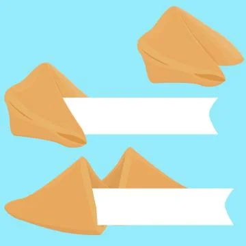 Vector realistic cracked fortune cookie with paper for your text Stock Illustration
