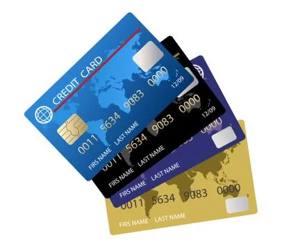 Vector realistic credit card set Stock Illustration