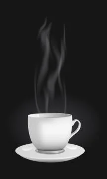 Vector realistic cup with steam Stock Illustration