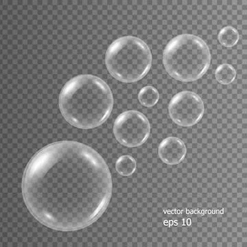 Vector realistic dark background with transparent soap water 스톡 일러스트