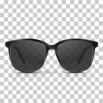 Vector realistic dark sunglasses isolated on transpatrent background. Modern  Illustrazione stock