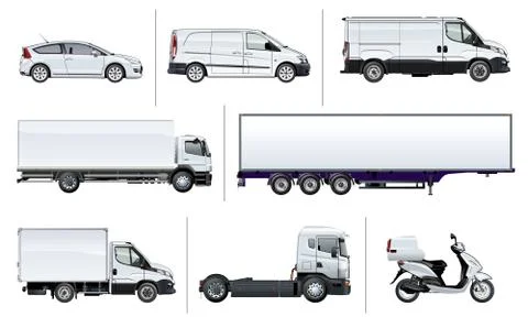 Vector realistic delivery transport mock-up Illustrazione stock