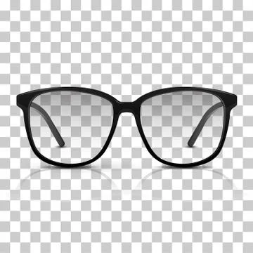 Vector realistic dioptric glasses isolated on transpatrent background. Modern Illustrazione stock