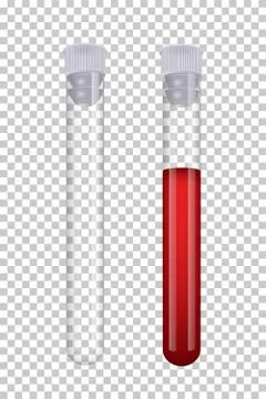 Vector realistic empty and blood test tube Stock Illustration