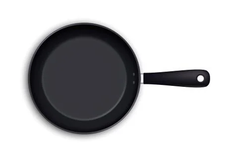 Vector realistic empty frying pan icon in top view isolated on white background Stock Illustration