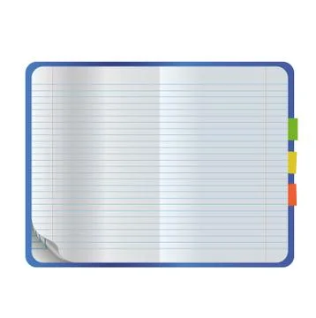 Vector realistic empty open notebook mock up Stock Illustration