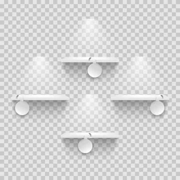 Vector realistic empty shelves and empty wobblers Stock Illustration