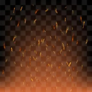 Vector realistic fire. Red Flame over checkered black background. Hot red and イラスト素材