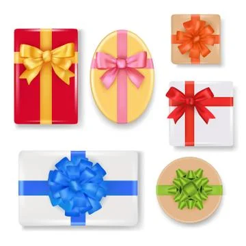 Vector realistic gift box set Stock Illustration