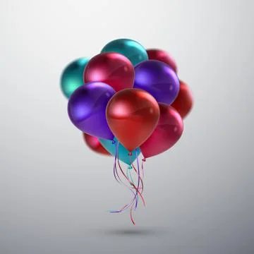 Vector realistic glossy balloons Stock Illustration