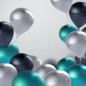 Vector realistic glossy balloons Stock Illustration