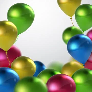 Vector realistic glossy balloons Stock Illustration