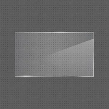 Vector realistic glossy rectangular glass frame Stock Illustration