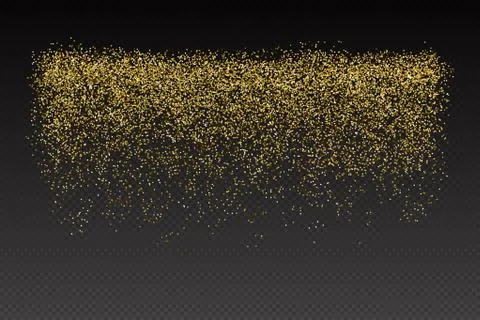 Vector realistic gold glitter particles effect - isolated shiny confetti and Stock Illustration