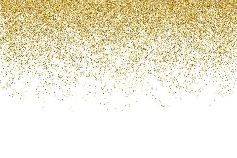 Vector realistic gold glitter particles effect - isolated shiny confetti and Stock Illustration