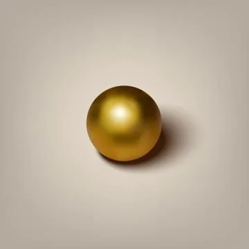 Vector realistic golden ball with shadow on gray background. Stock Illustration