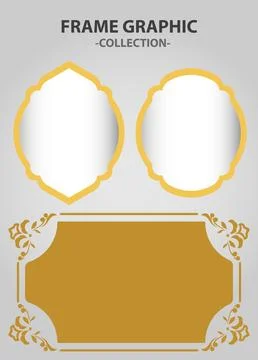 Vector realistic golden luxury frames collection Stock Illustration