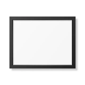 Vector Realistic Horizontal Blank Black Picture Frame Vector Illustration Stock Illustration