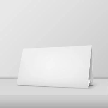 Vector realistic horizontal blank calendar closeup standing on white table Stock Illustration