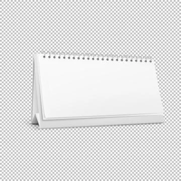 Vector realistic horizontal standing blank spiral table calendar isolated on on Stock Illustration