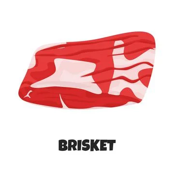 Vector Realistic Illustration of Beef Brisket. Isolated Steak and Tenderloin Stock Illustration