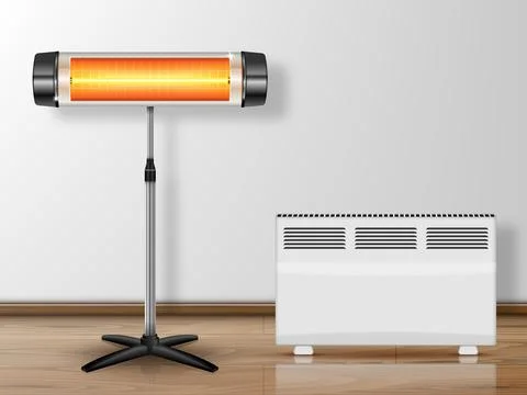 Vector realistic illustration heating devices Stock Illustration