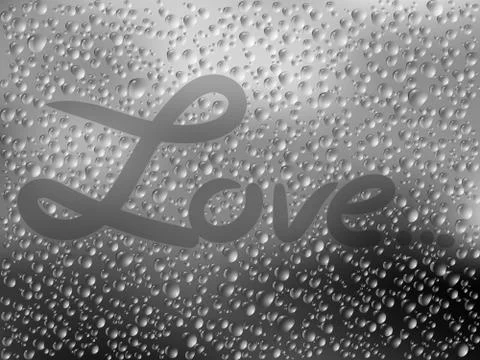 Vector realistic illustration of raindrops on window glass texture Stock Illustration