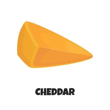 Vector Realistic Illustration of Triangular Piece of Cheddar Cheese Close up Stock Illustration
