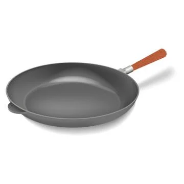 Vector realistic iron frying pan Stock Illustration