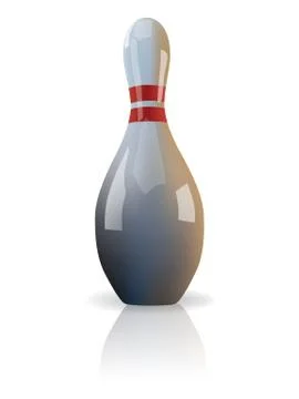 Vector realistic isolated bowling skittle on white background Stock Illustration