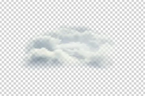 Vector realistic isolated cloud on the transparent background. Stock Illustration