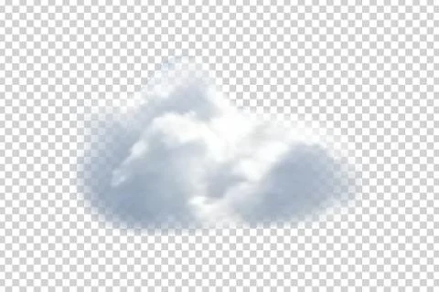 Vector realistic isolated cloud on transparent background. Stock Illustration